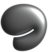 hologramme chrome symbole virgule png