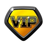 negro dorado VIP icono. VIP Insignia para 2d juego vector