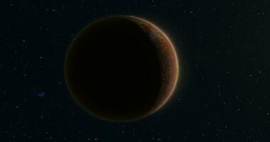 resumen planeta rojo oxidado realista futurista redondo esfera en contra el antecedentes de estrellas en espacio foto