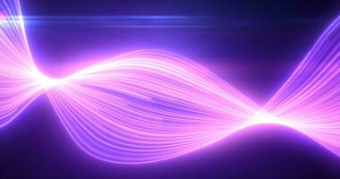 Abstract purples glowing flying waves from lines energy magical background photo