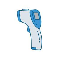 Non contact infrared sensor thermometer for body temperature check. Laser thermometer. thermogun icon, temperature, check, body, fever. Vector illustration. Design on white background. EPS10