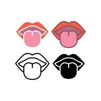 abierto boca con labios y lengua en oral cavidad. humano sentido para gusto. interno Organo anatomía. interior cuerpo parte. médico infografía. lengua icono. vector ilustración. diseño en blanco antecedentes. eps10