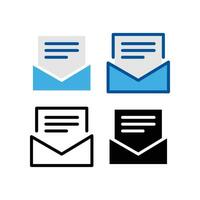 Open envelope with document paper for new Message in mail text communication. letter in inbox email. Mailbox email business concept. Email icon. Vector illustration. Design on white background. EPS10