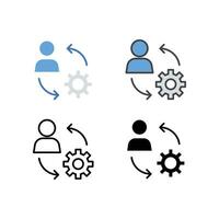 People gear for business and teamwork project management. Organization workforce process. Manager resources development. Management icon. Vector illustration. Design on white background. EPS10