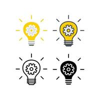 Creative work, innovation, Idea Business, technological Innovation. Lamp, lightbulb with cogs, gears inside. Icon, pictogram, teamwork, innovation,support.Vector illustration on white background EPS10 vector