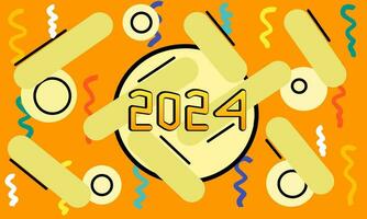 antecedentes ilustración con un contento nuevo año 2024 tema, hermosa y moderno nuevo año 2024 celebracion antecedentes. vector