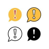 Bubble chat with exclamation mark inside for error message. Warning pop up notification. Hazard warning symbol. Chat, caution, warning icon. Vector illustration. Design on white background. EPS10