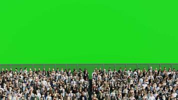 3d Crowd of People Sitting with Green Screen Background video