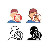 Do not touch your face icon. Safety measures. vector. Isolate on white background. vector