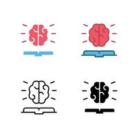 Human Brain for intelligence, knowledge. Brainstorm and smart and creative idea. business inspiration. Knowledge icon. Vector illustration. Design on white background. EPS10