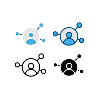 Human user in networking circle. Personal Connection affiliation. Affiliate network business sharing partnership . Affiliate marketing icon. Vector illustration Design on white background. EPS10