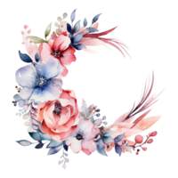 Aquarell Blumen- Blume Design, Aquarell Blume Vereinbarungen Blumen, Aquarell Blume Design, Blume Sublimation Blumen- Clip Art, Hochzeit Dekoration, ai generiert png