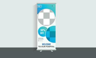 Madical Roll Up Banner Design Template vector