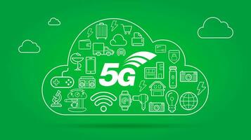 5g iot Internet de cosas inteligente hogar vector calidad diseño con íconos