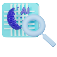 3d artificial inteligencia chip icono png