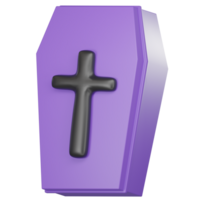 Cartoon coffin 3D png