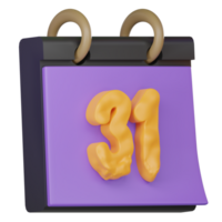 3d icon of halloween calendar png