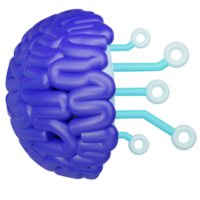 3d artificial intelligence brain icon png