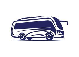 mínimo y resumen logo de autobús icono colegio autobús vector silueta aislado diseño azul autobús