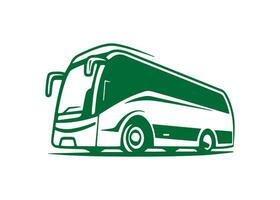 mínimo y resumen logo de autobús icono colegio autobús vector silueta aislado diseño verde autobús