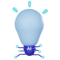 3d artificial intelligence lamp icon png