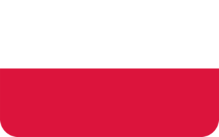 Pools vlag van Polen ronde hoeken png