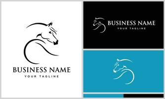 arabian horse line logo template vector