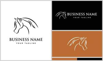 arabian horse line logo template vector