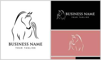 arabian horse logo design template vector