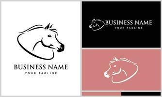 arabian horse line logo template vector