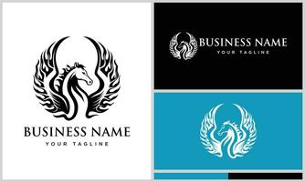 arabian horse phoenix logo template vector