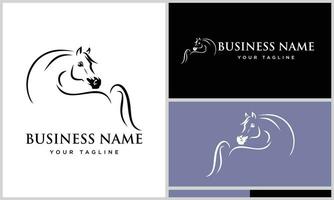 arabian horse line logo template vector
