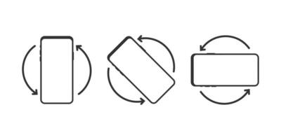 girar teléfono inteligente aislado icono. dispositivo rotación símbolo. giro tu dispositivo vector