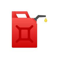 Diesel fuel. Red canister isolated on white background. Vector illustration.