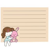 Note paper child and Rabbit png