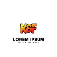 KF Initial Logo Design Vector