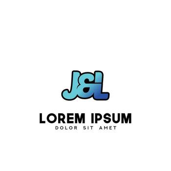 JL Initial Brush In Circle Frame Template Design vector