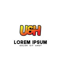 UH Initial Logo Design Vector