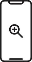 Zoom find icon symbol image vector. Illustration of the search lens design image vector