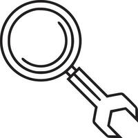 Zoom find icon symbol image vector. Illustration of the search lens design image vector