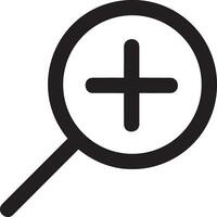 Zoom find icon symbol image vector. Illustration of the search lens design image vector