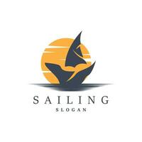 Simple Sailboat Logo Design, Symbol Vector Template