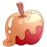 süß Halloween Element Aufkleber Symbol Süßigkeiten Apfel png