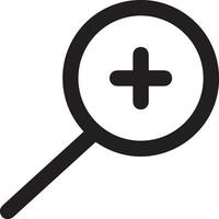 Zoom find icon symbol image vector. Illustration of the search lens design image vector