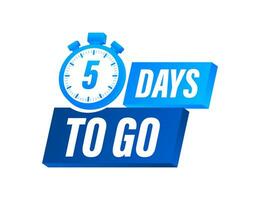 4 Days to go. Countdown timer. Clock icon. Time icon. Count time sale. Vector stock illustration