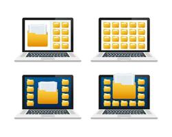 File organization. Archive Managing. Data filing. Vector stock illustration