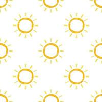 Realistic sun pattern for weather design on white background. Vector illustration