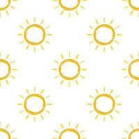 Realistic sun pattern for weather design on white background. Vector illustration