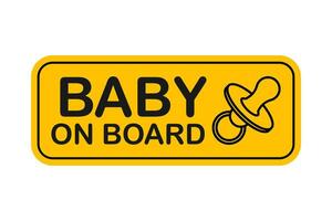 Baby on board. Warning icon. Vector stock illustration