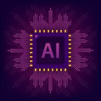 Artificial Intelligence landing page. Ai banner. Website template for deep learning concept. Vector stock illustration